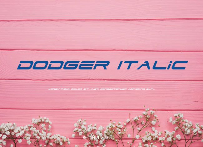 Dodger Italic example